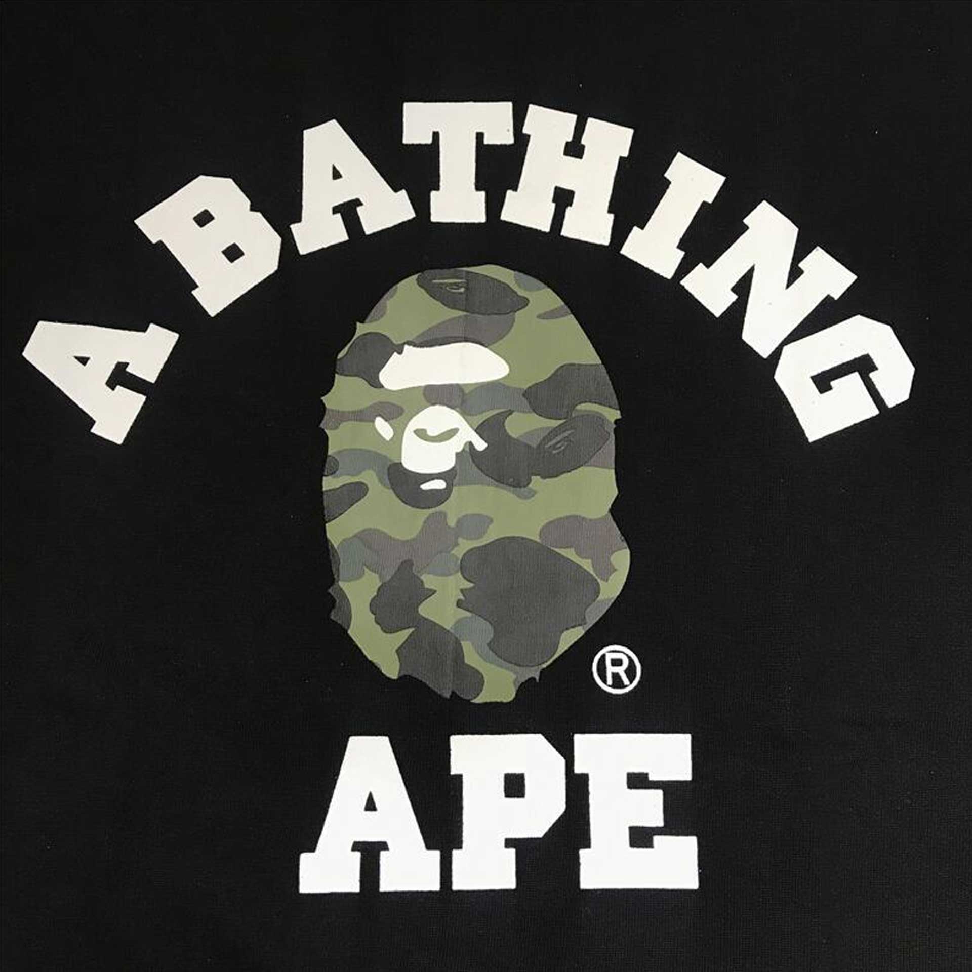 Bape Bearbrick T-Shirt Casual Letter Printed Round Neck Short Sleeve